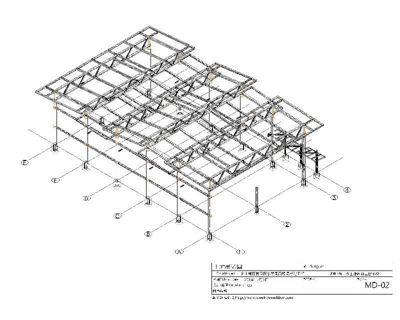 宜蘭縣柯林國小風雨操場新建工程鋼構拆圖工程圖