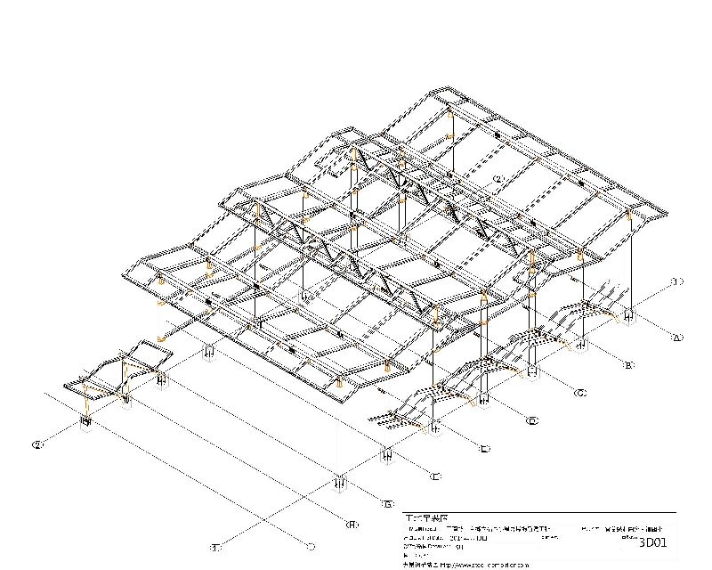 宜蘭縣大福國小風雨操場新建工程鋼構拆圖工程圖